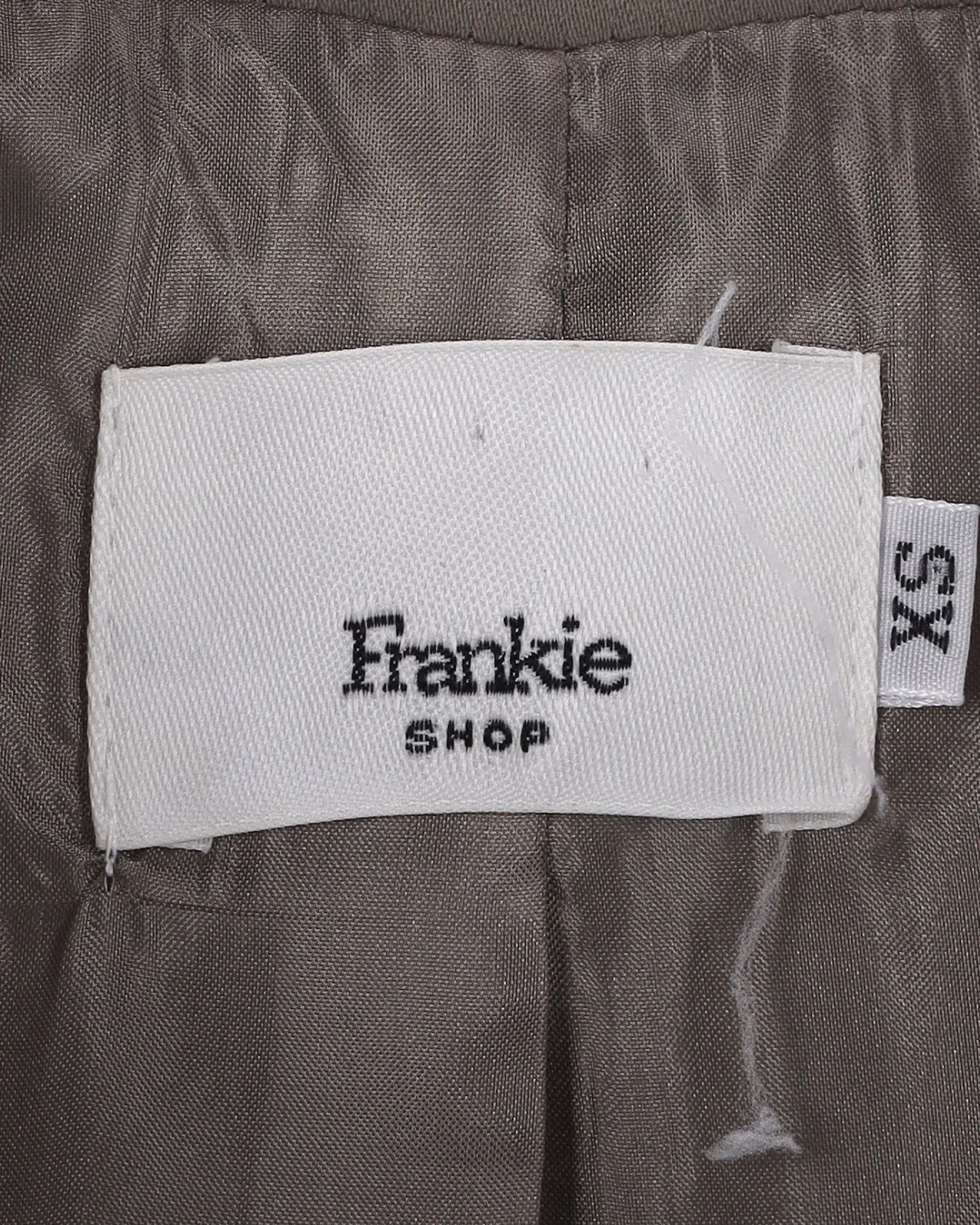The Frankie Shop Single-Breasted Blazer in Olive Green Polyester