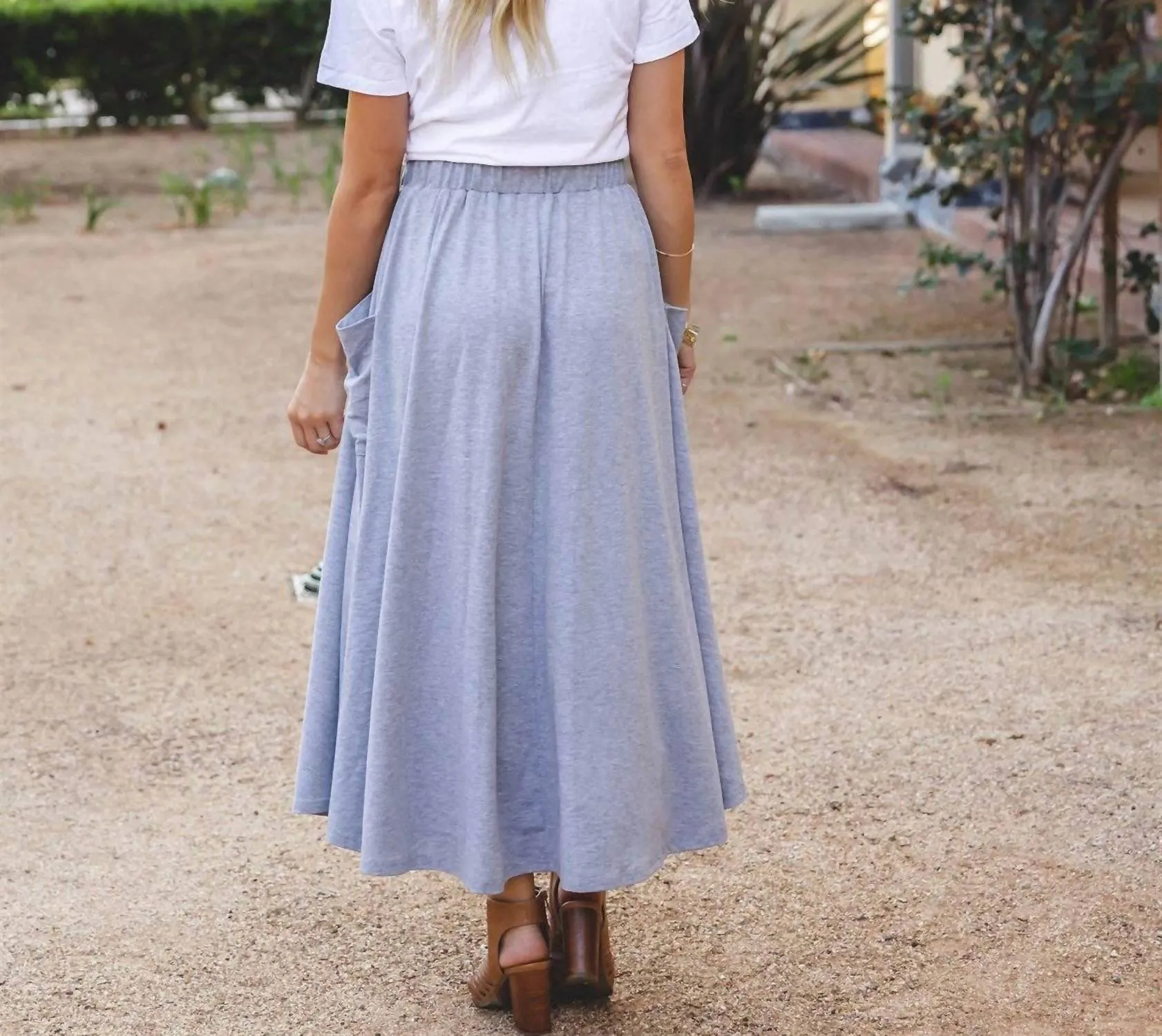 The Olive Pocket Skirt In Gray