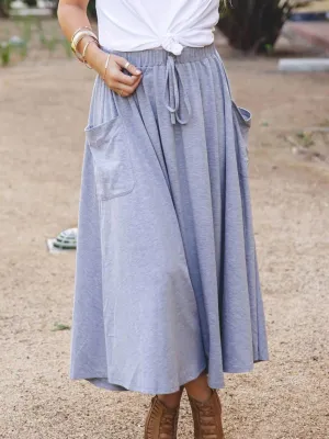 The Olive Pocket Skirt In Gray