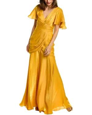 Theia Tamara Flutter Sleeve Gown