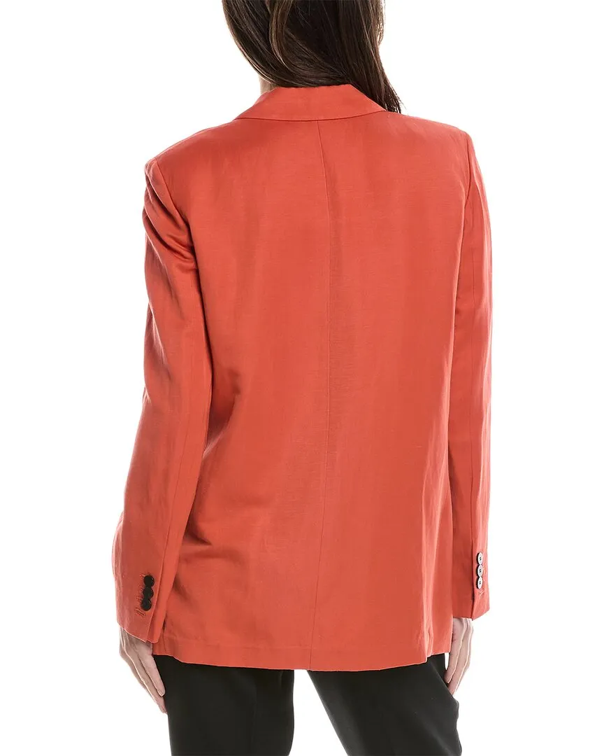 Theory Double-Breasted Linen-Blend Blazer