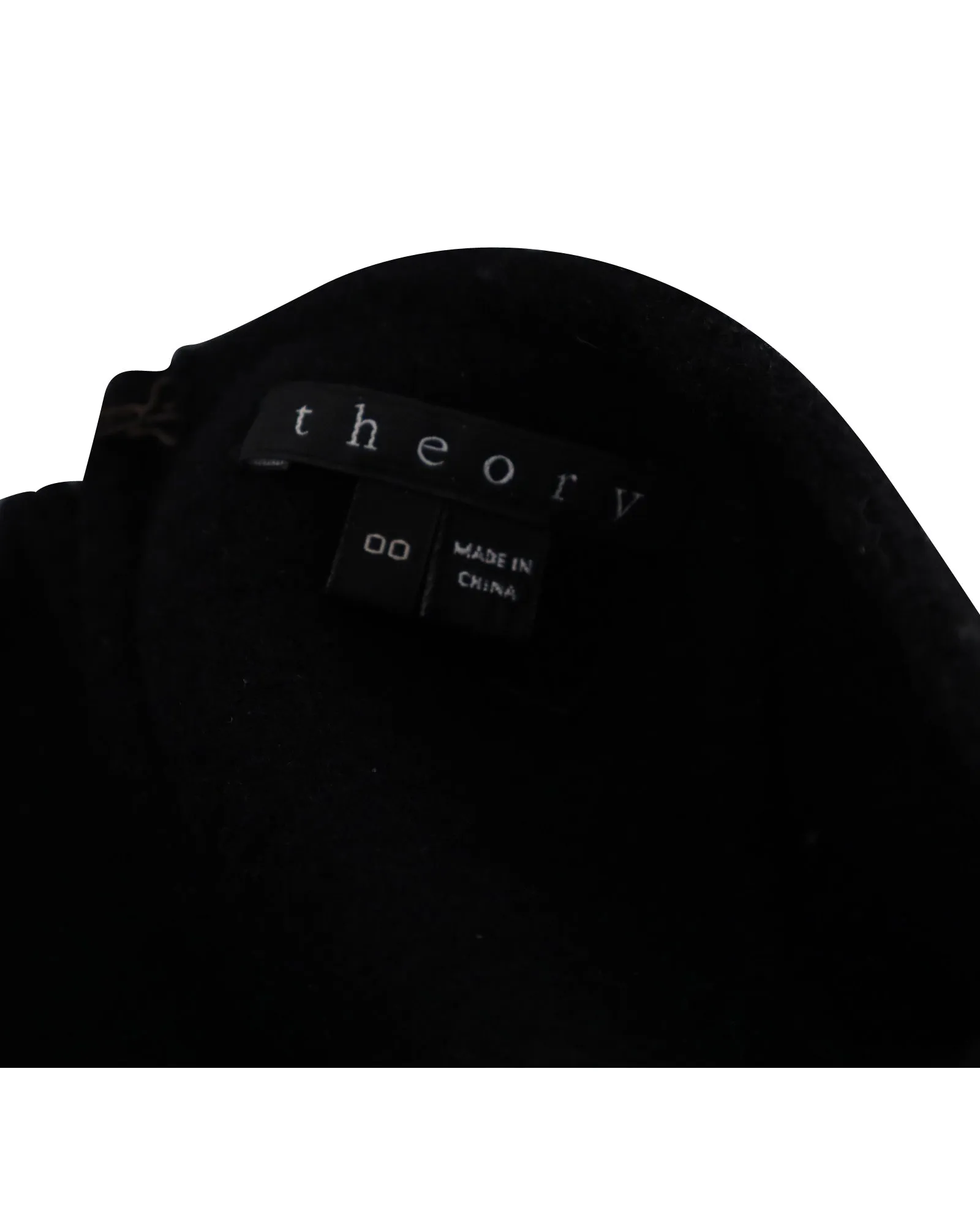 Theory Leather-Trimmed Mini Skirt in Black Wool