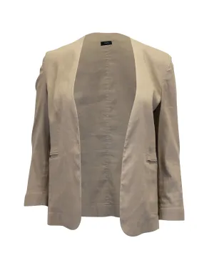 Theory Open-Front Blazer in Beige Linen
