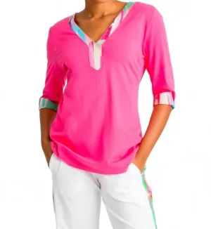 Tie Dye Mixer Tee In Hot Pink