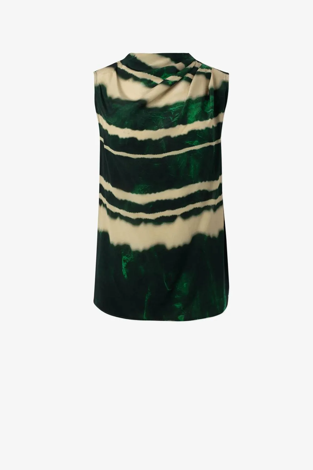 Tie Dye Sleeveless Top In Green/ivory