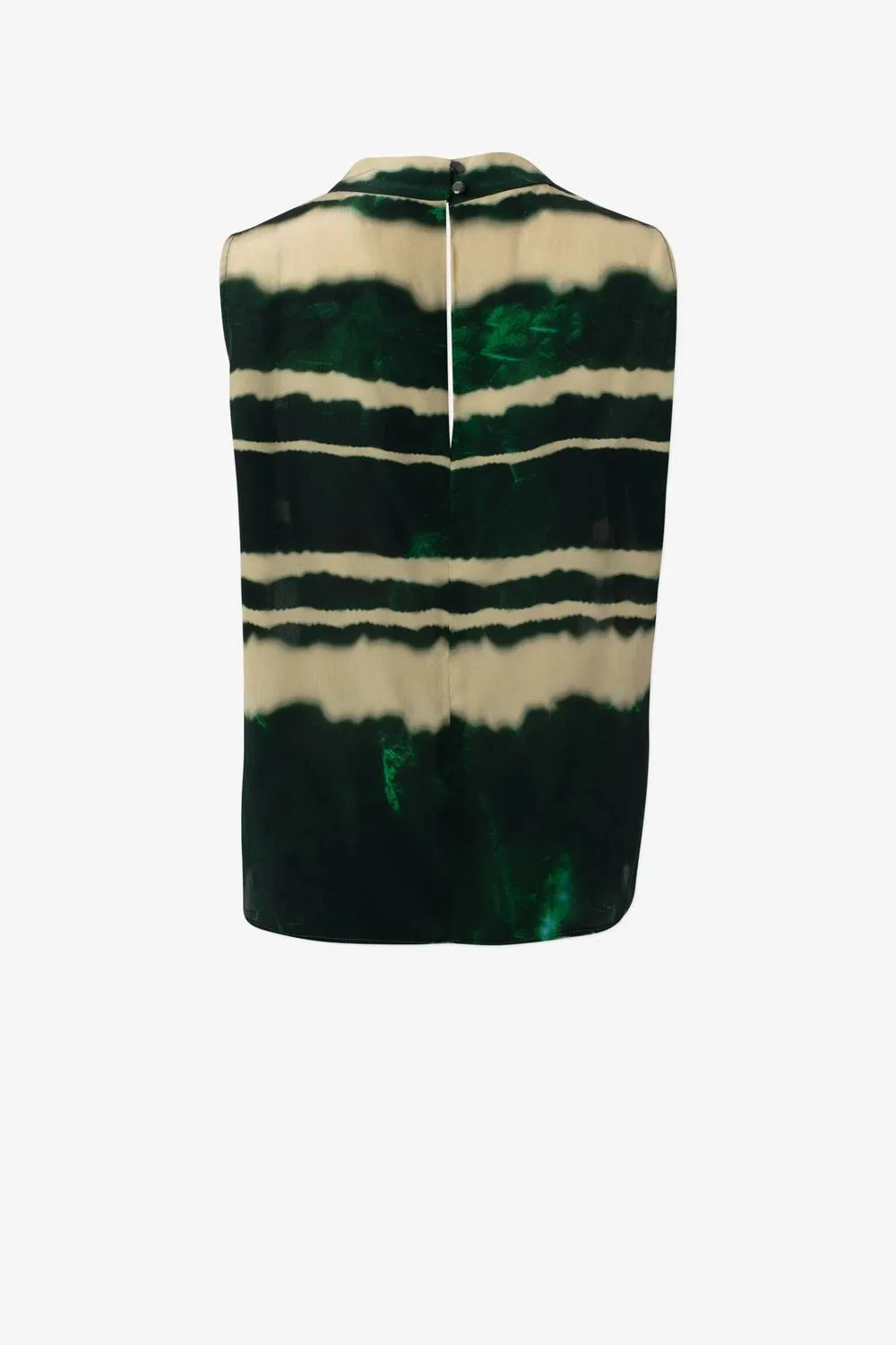 Tie Dye Sleeveless Top In Green/ivory