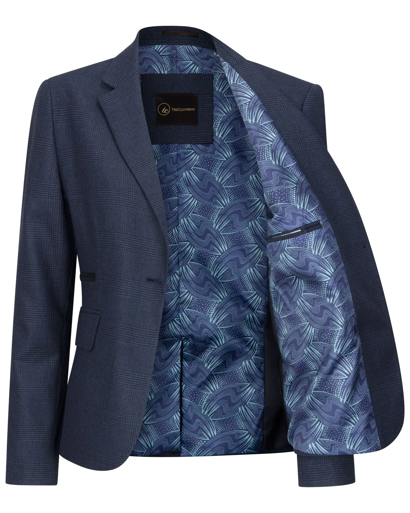 TPW - Suit 3 Piece Prince Of Wales Check Tailored Fit Business Formal Ladies Dress