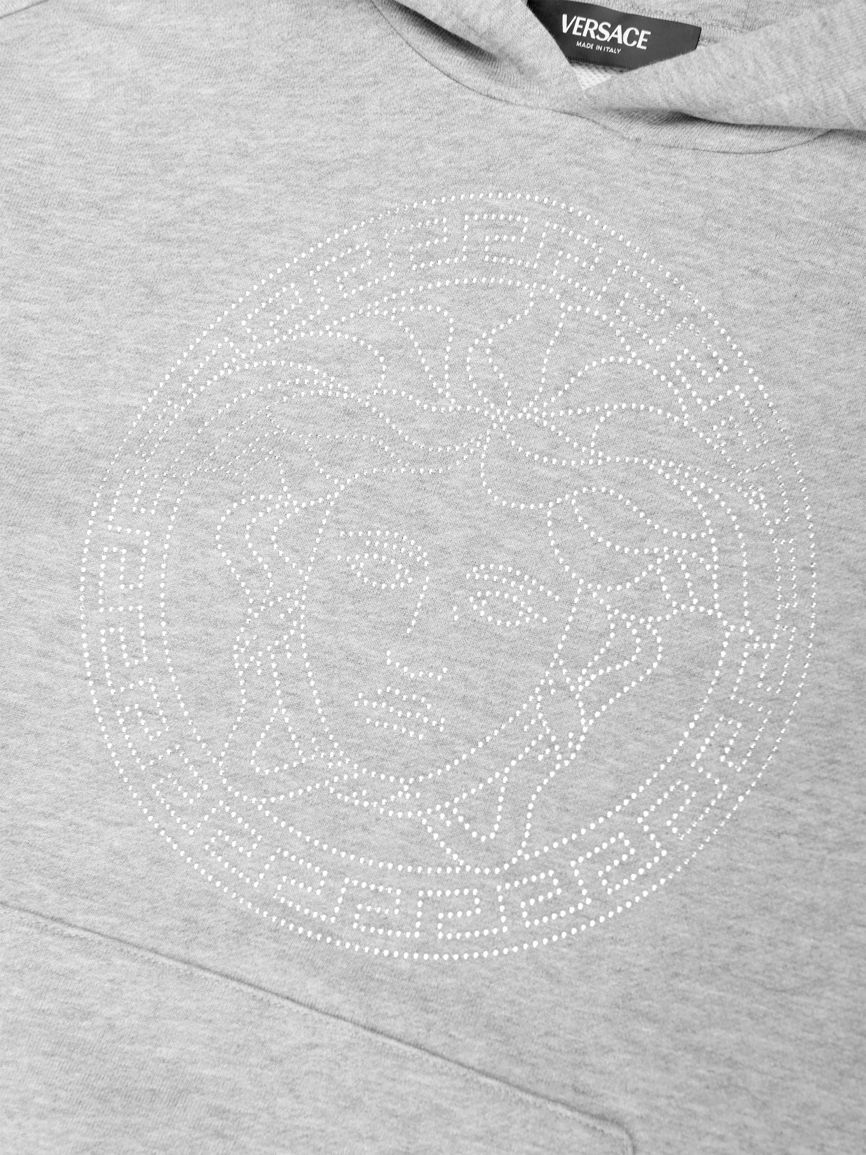 Versace Kids Medusa Logo Hoodie in Grey