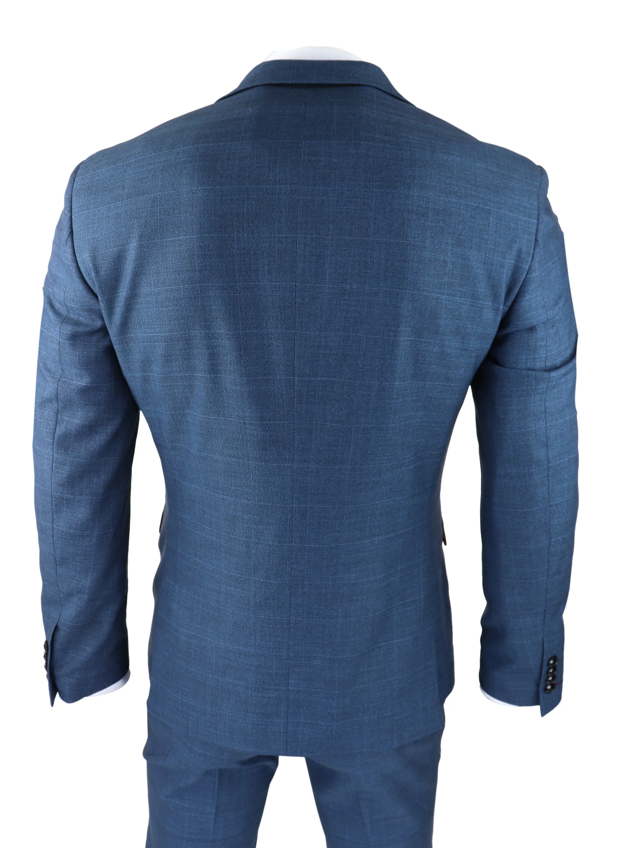 Viceroy 3 Piece Check Blue Suit
