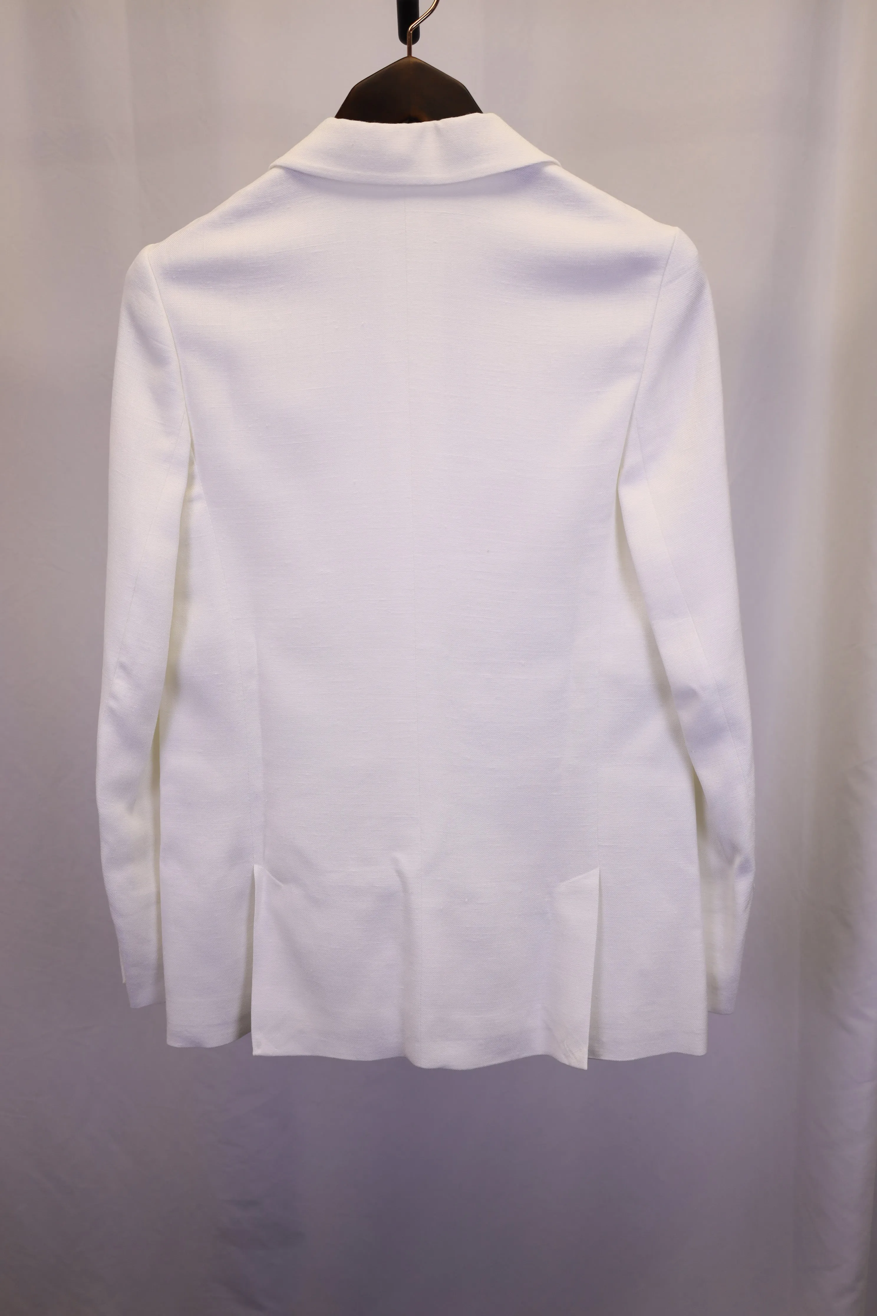Victoria Beckham Single Breasted Blazer in White Cotton