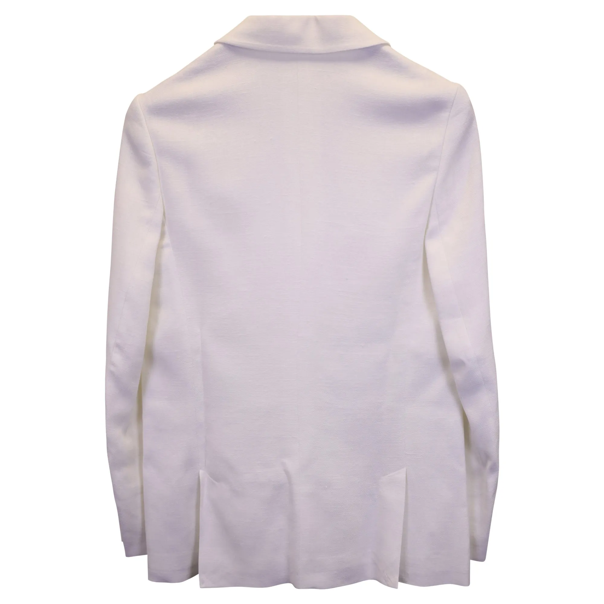 Victoria Beckham Single Breasted Blazer in White Cotton