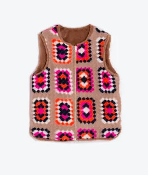 Waistcoat Naomi Crochet In Beige
