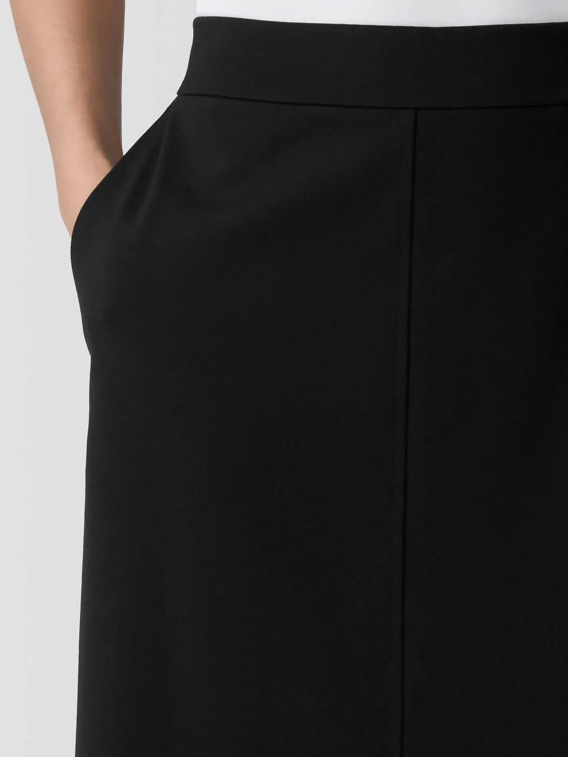 Washable Flex Ponte Skirt In Black