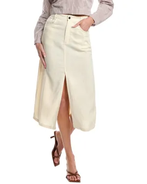 WeWoreWhat Front Slit Linen-Blend Midi Skirt