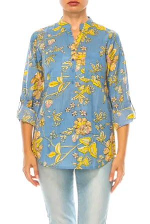 Women In Light Blue Floral