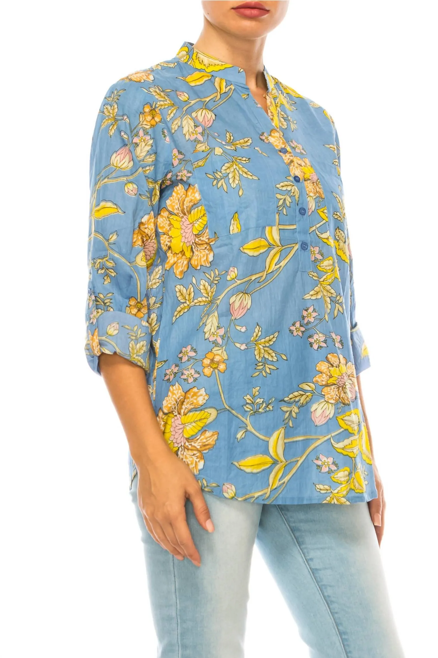 Women In Light Blue Floral