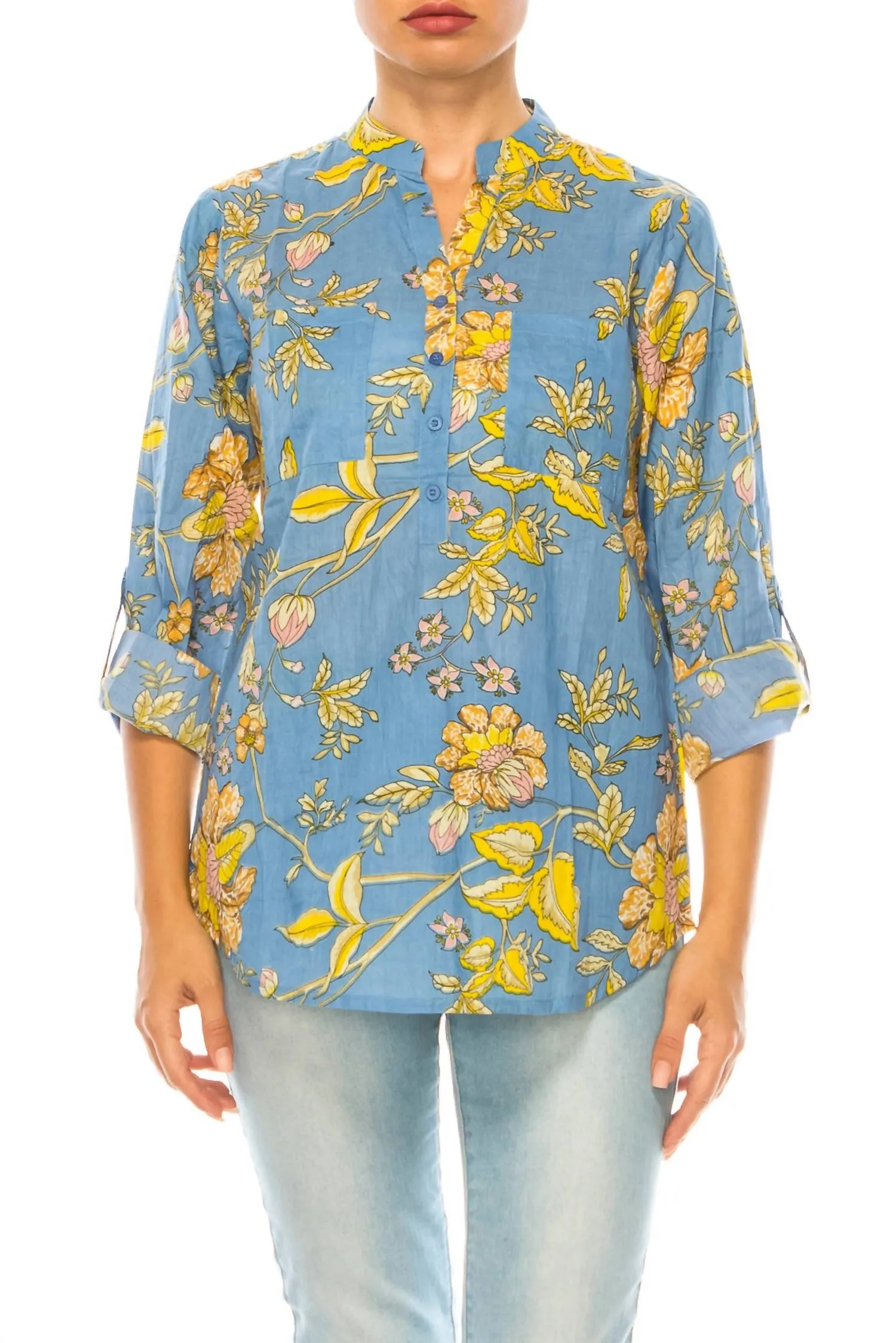 Women In Light Blue Floral