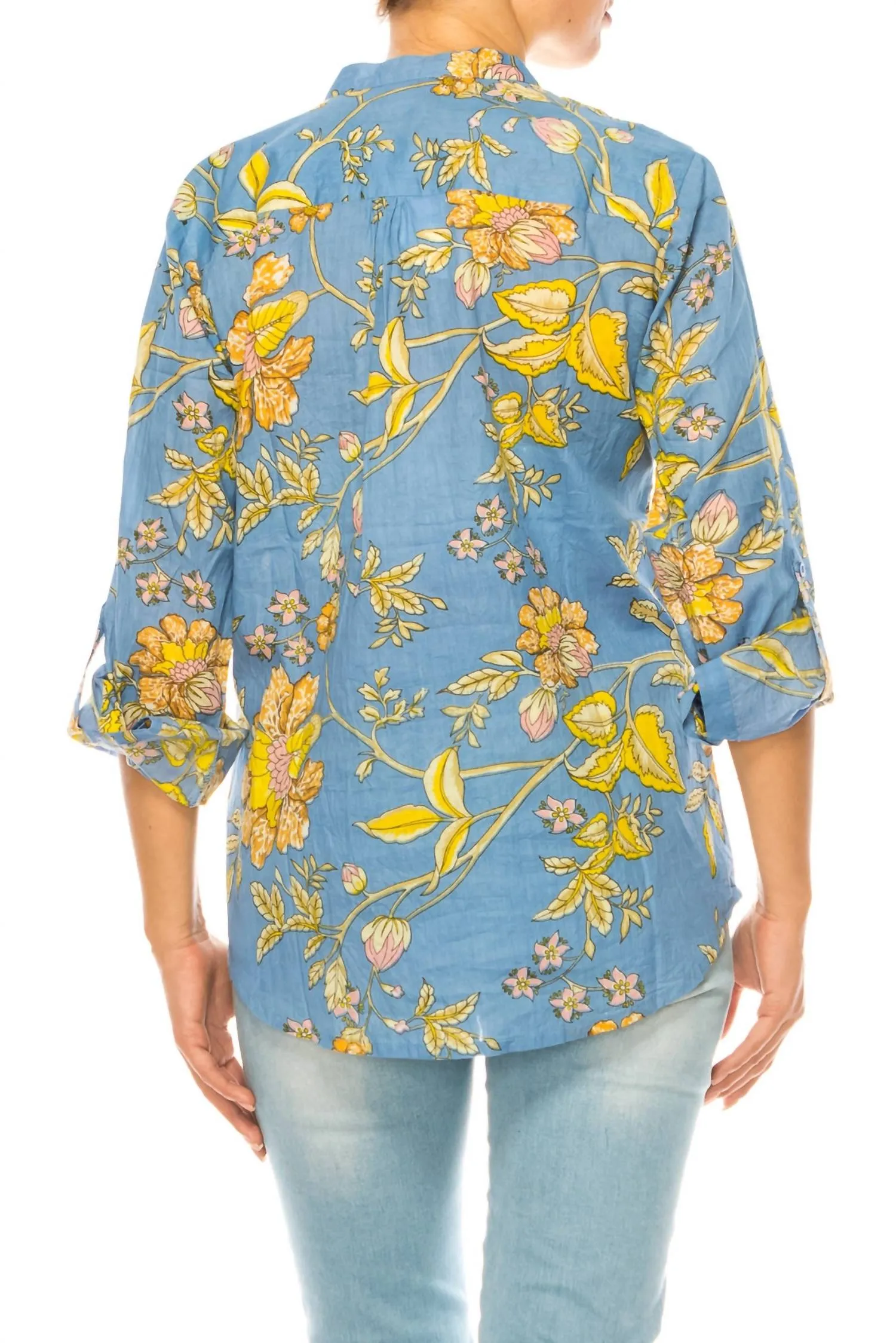 Women In Light Blue Floral