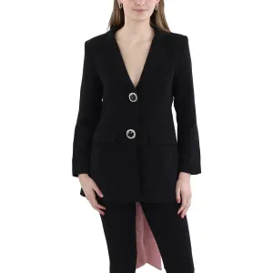 Womens Bow Open Back Two-Button Blazer