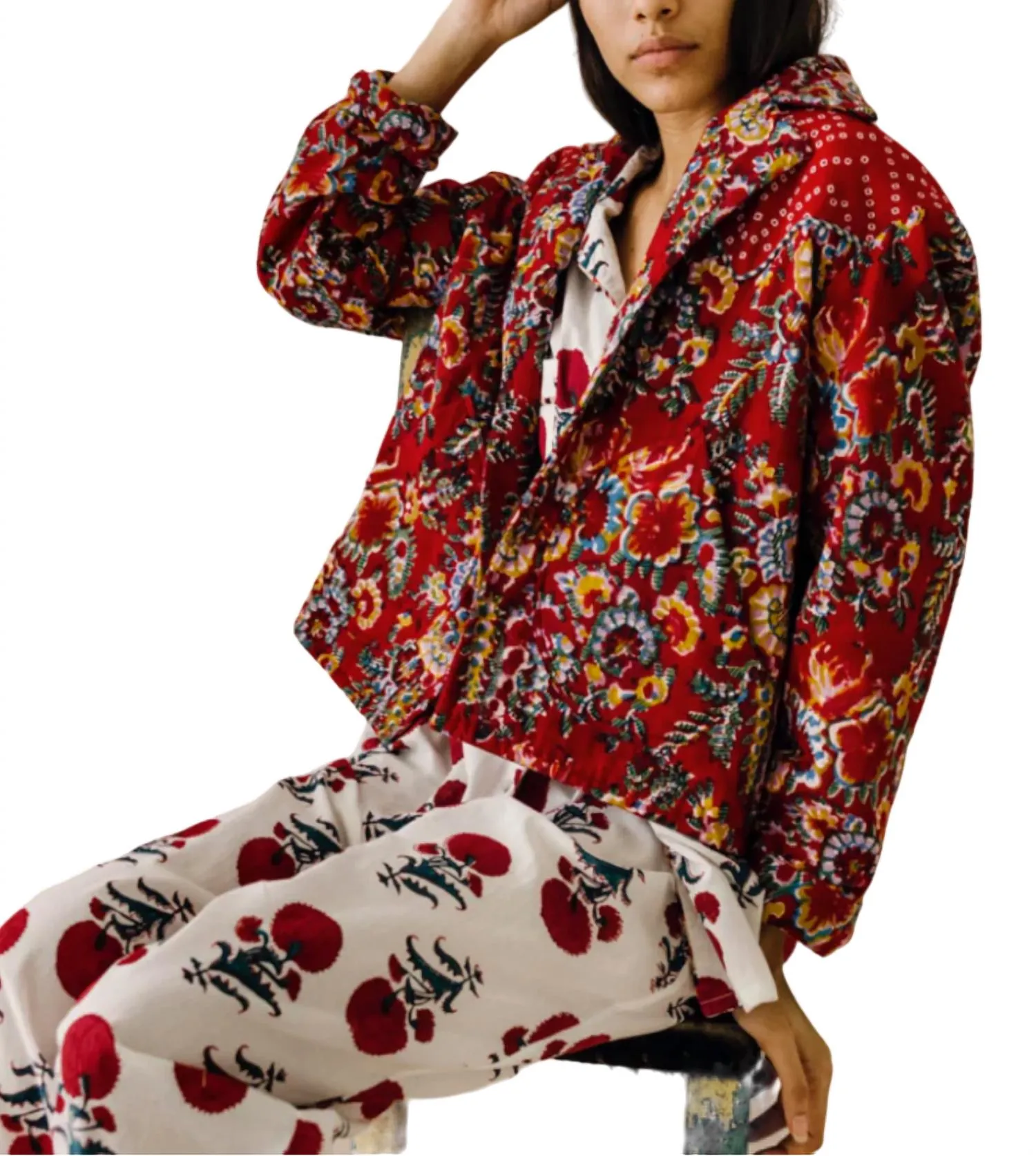 Women's Dune Rosemary Print Jacket In Red