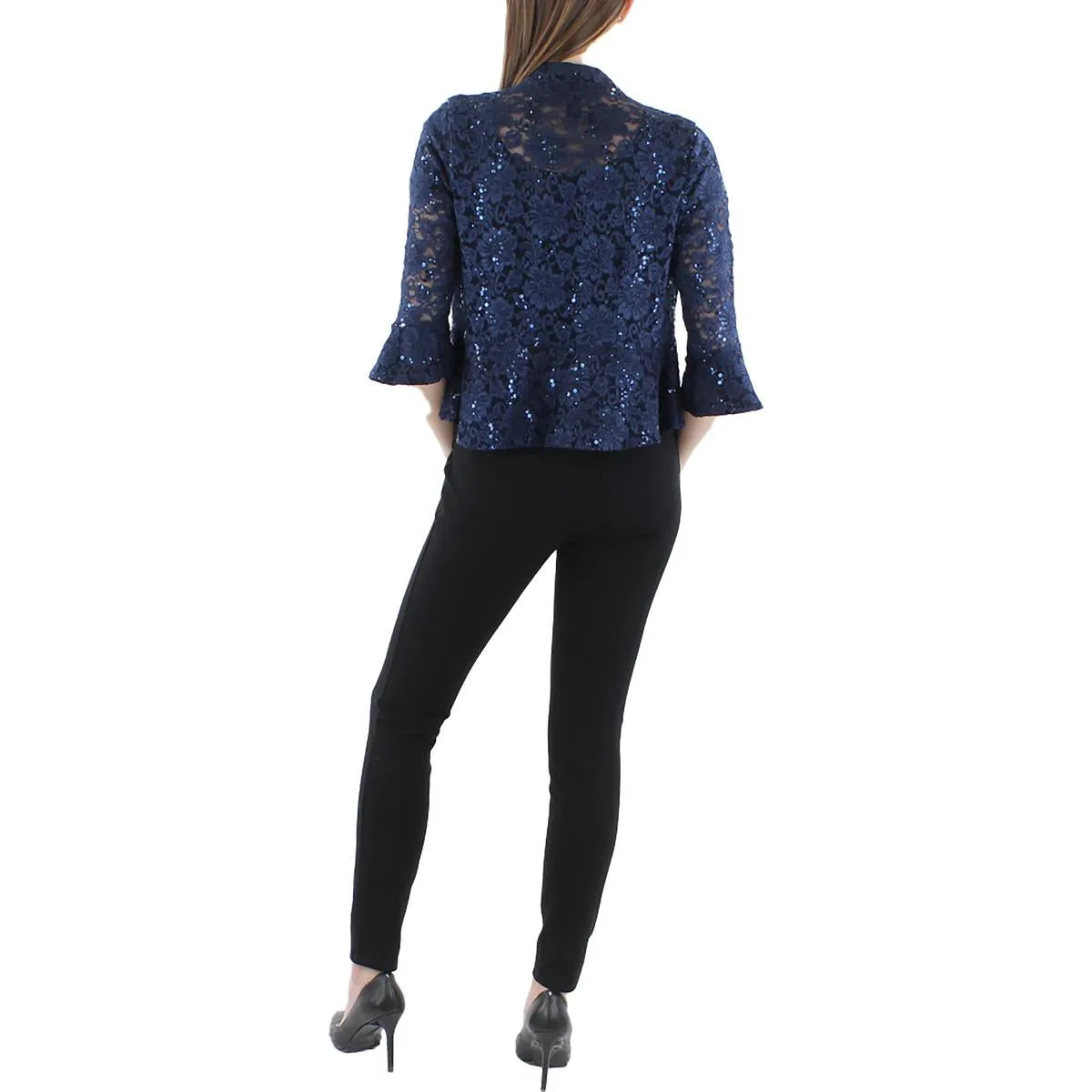 Womens Lace Sequined Bolero