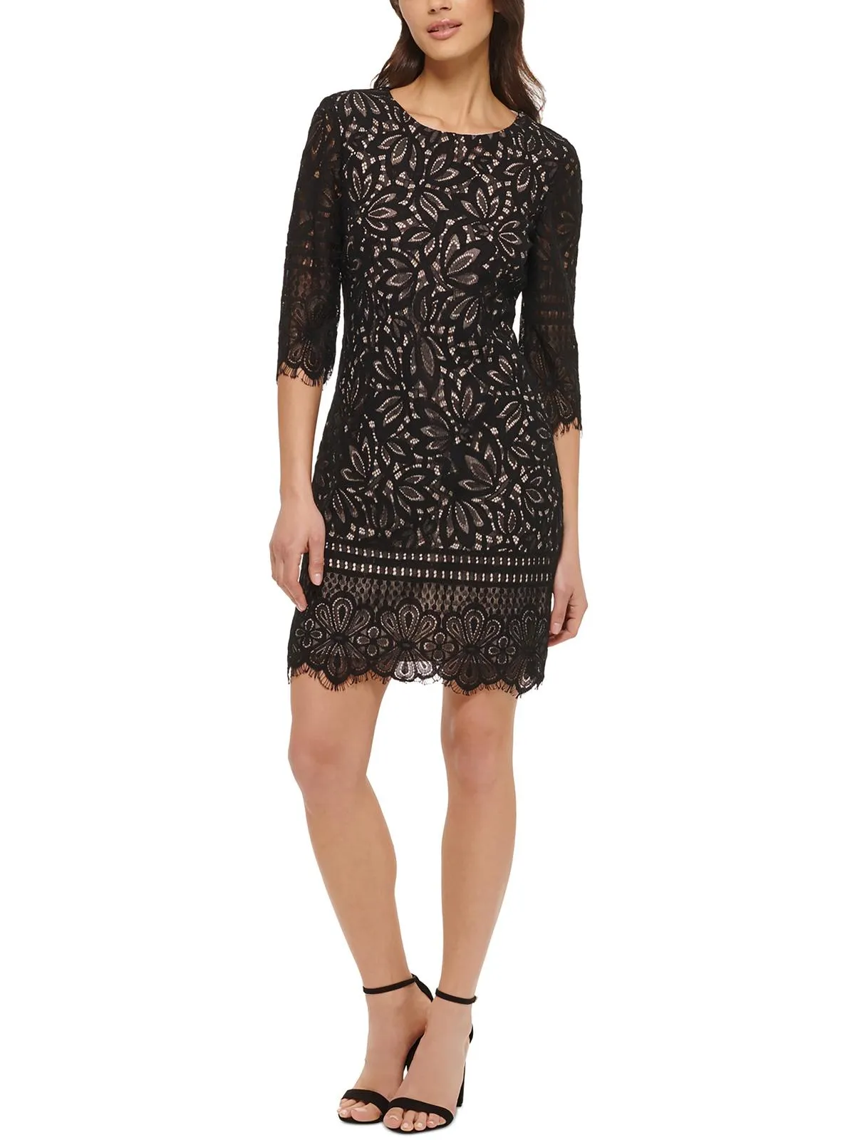 Womens Lace Short Sheath Dress