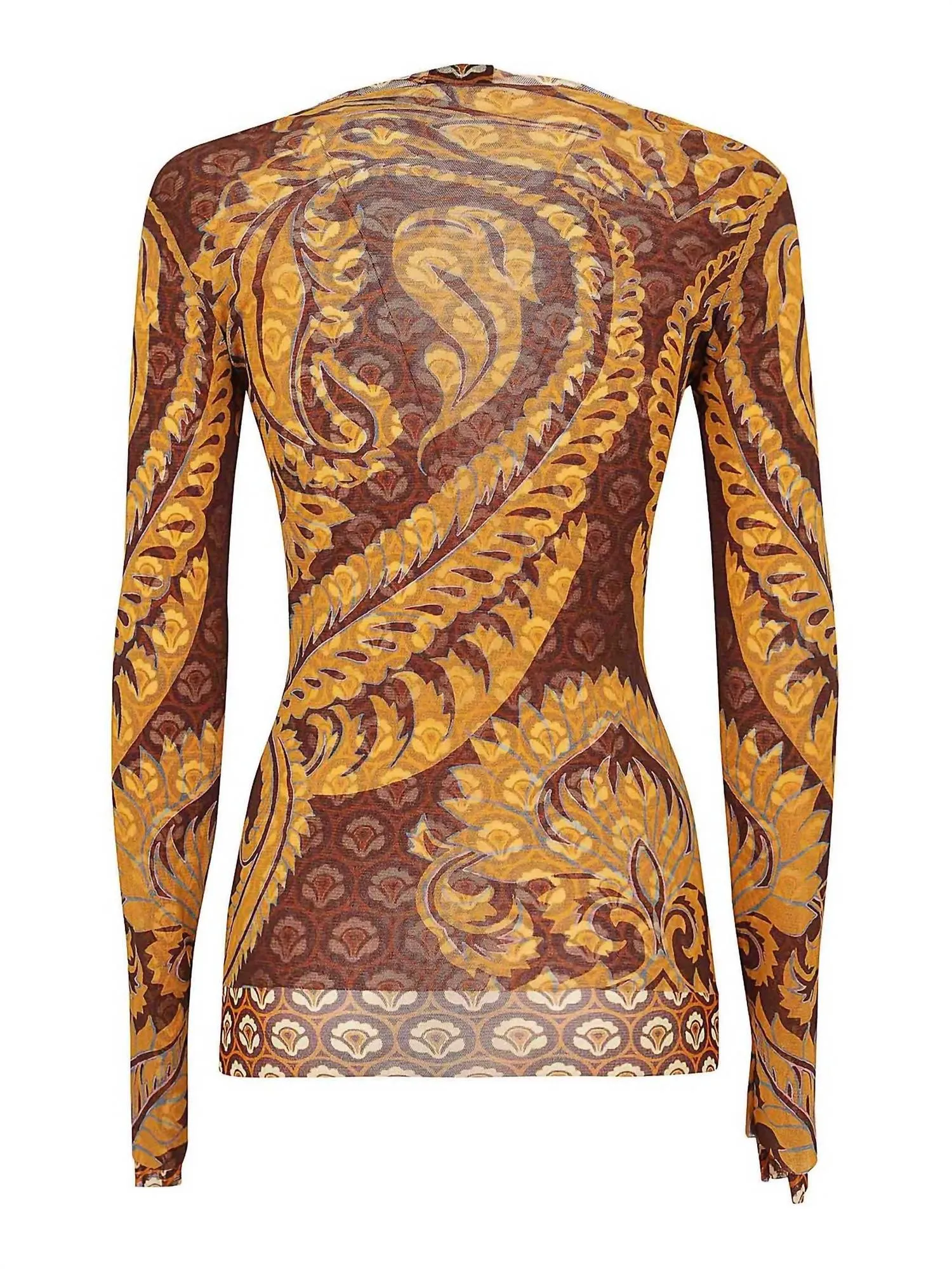 Women's Long-Sleeve Tee Top In Dark Brown