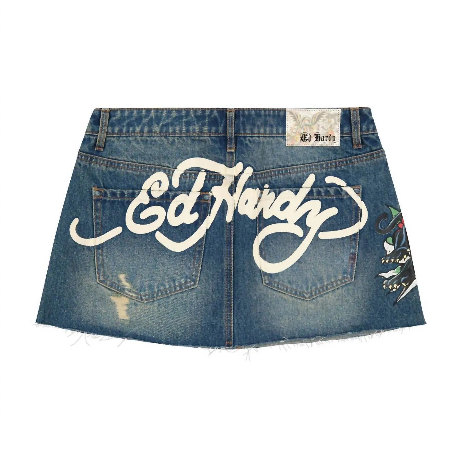Women's Panther Dagger Denim Mini Skirt In Medium Wash