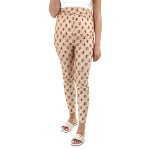 Women's Printed High Waist Maternety Legging,Beige