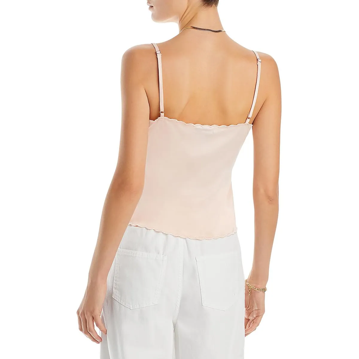 Womens Scalloped Cami Pullover Top