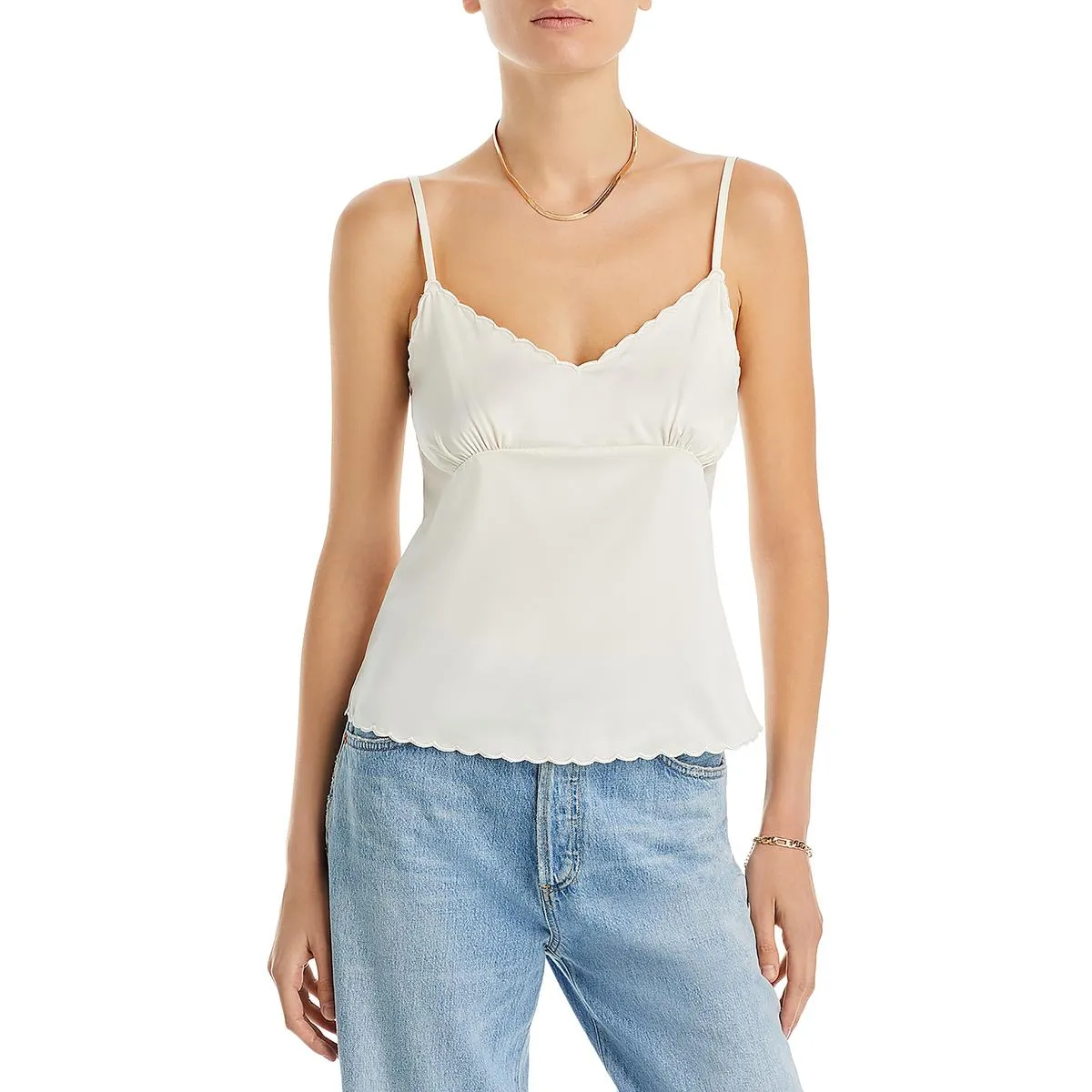 Womens Scalloped Cami Pullover Top
