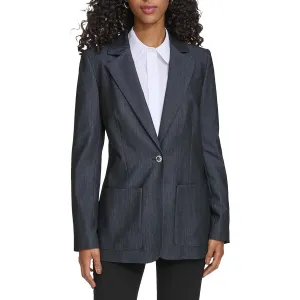 Womens Shoulder Pads Long Sleeve One-Button Blazer
