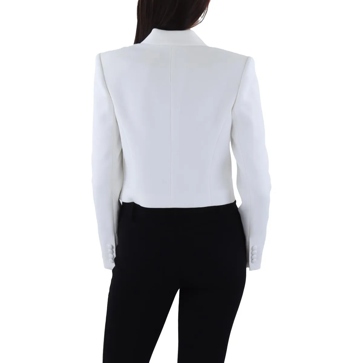 Womens Solid Polyester One-Button Blazer