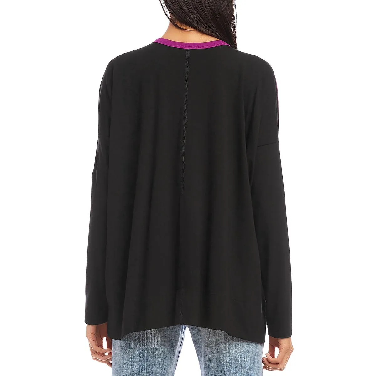 Womens V Neck Long Sleeve Pullover Top