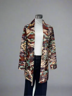 Women's Velvet Corded Blazer In Pinecone Multi