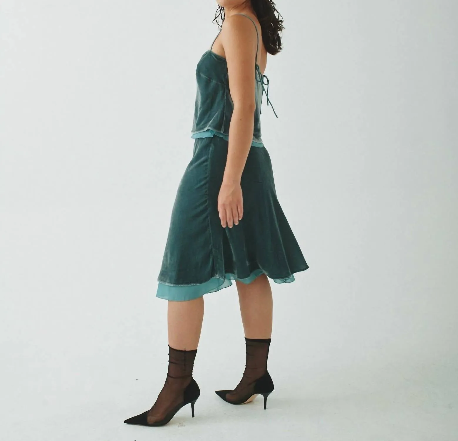 Women's Velvet Romance Skirt In Sage
