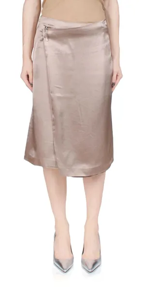 Wrap Midi Skirt In Topaz