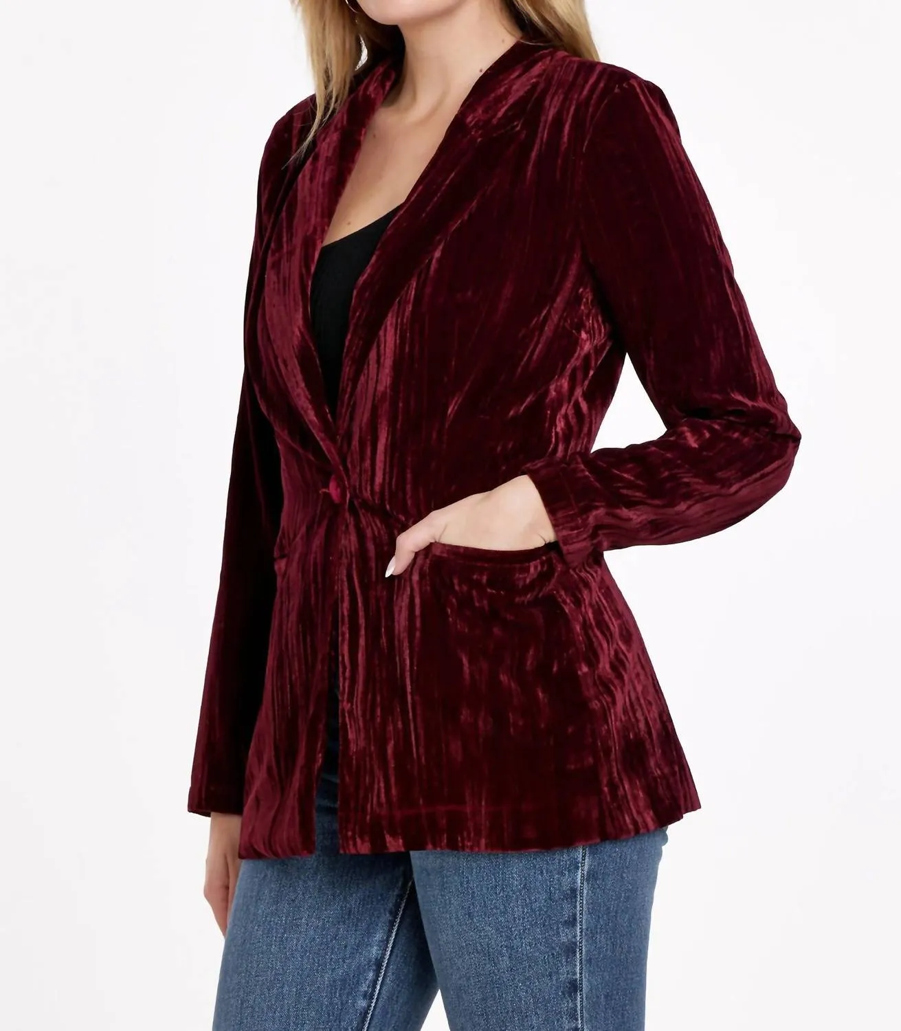 Wylie Blazer In Red Plum