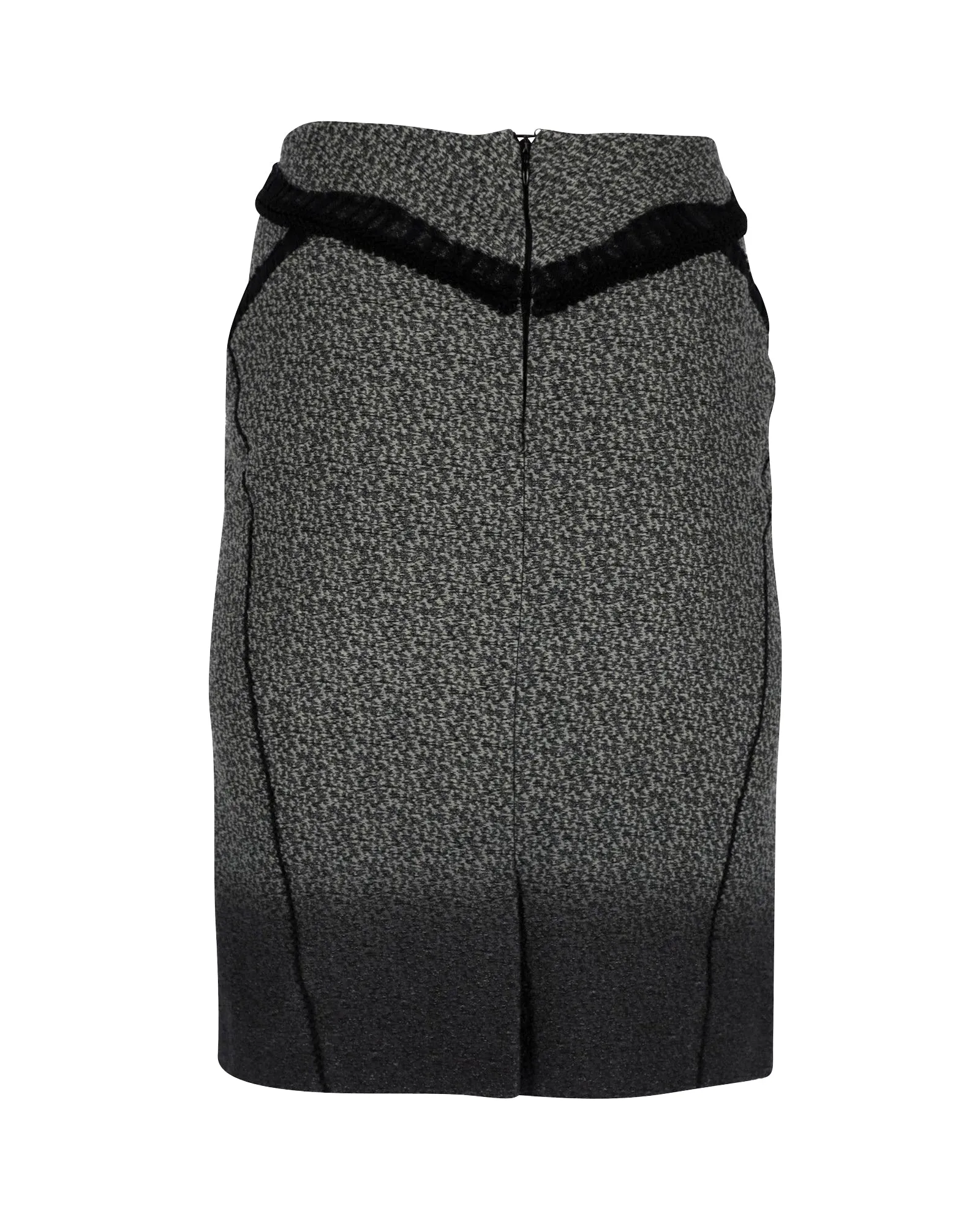 Zac Posen Lace Trim Pencil Skirt in Olive Cotton