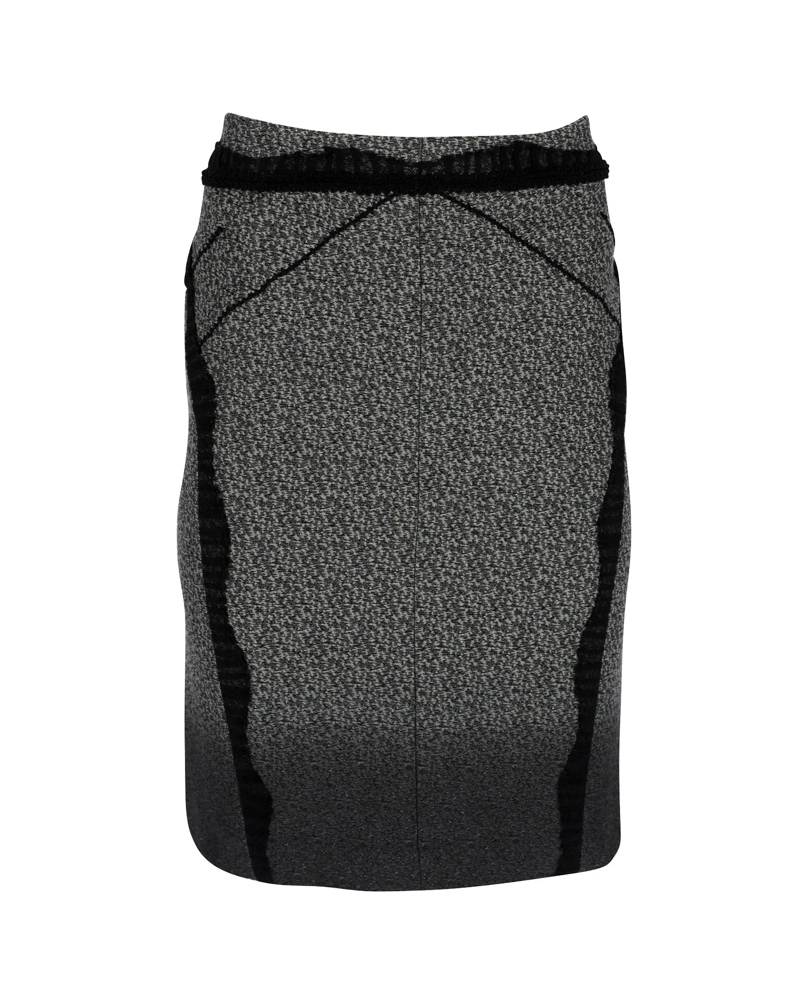 Zac Posen Lace Trim Pencil Skirt in Olive Cotton