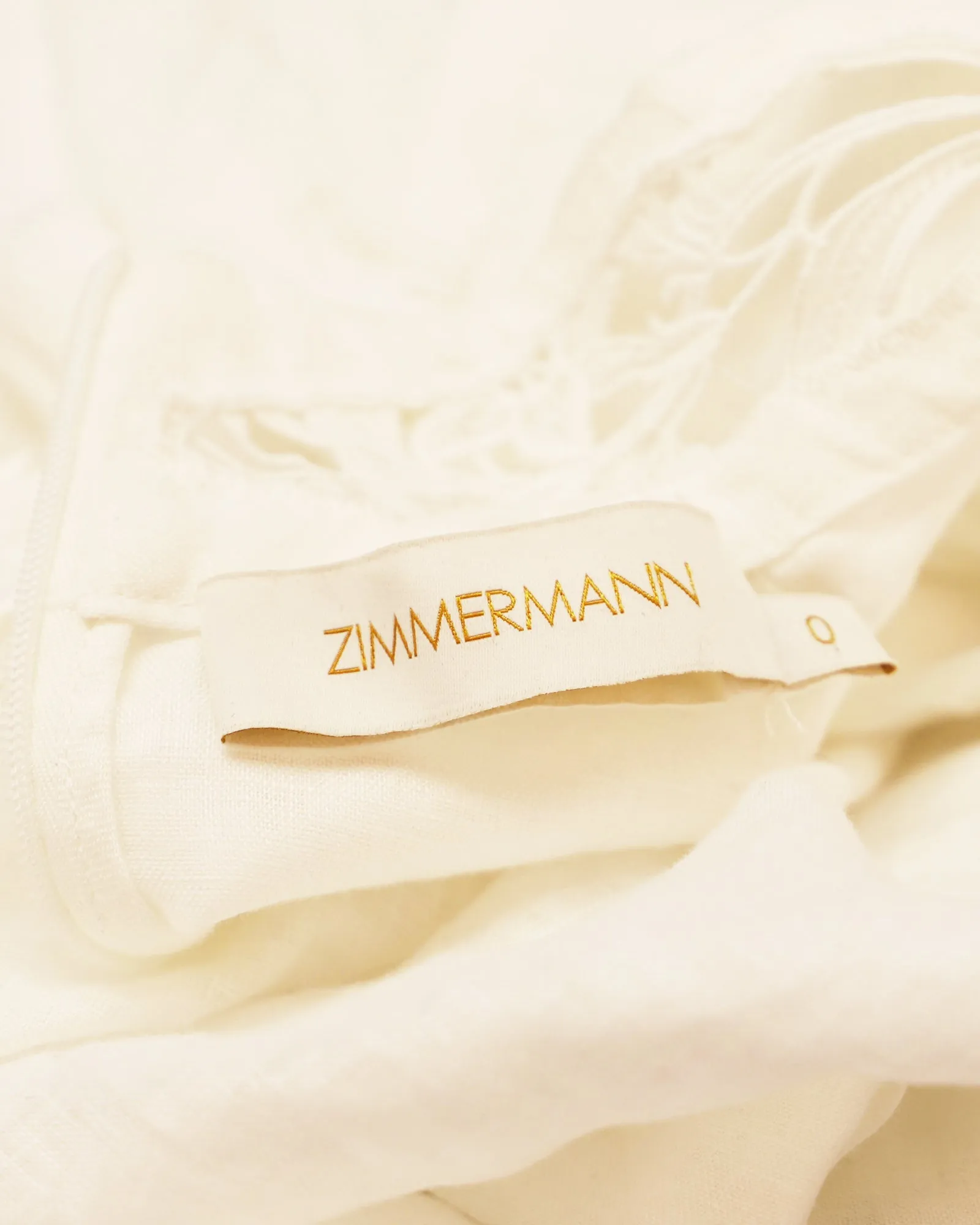 Zimmermann Longsleeve Blouse in White Linen